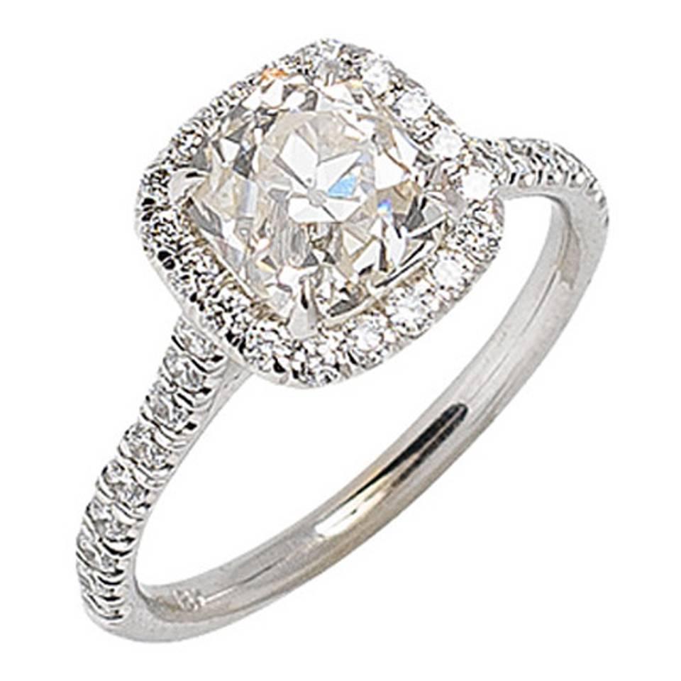 Art Deco 2.15 Carat Diamond & Gold Engagement Ring For Sale