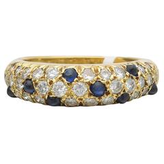 Van Cleef & Arpels Sapphire Diamond Gold Band Ring
