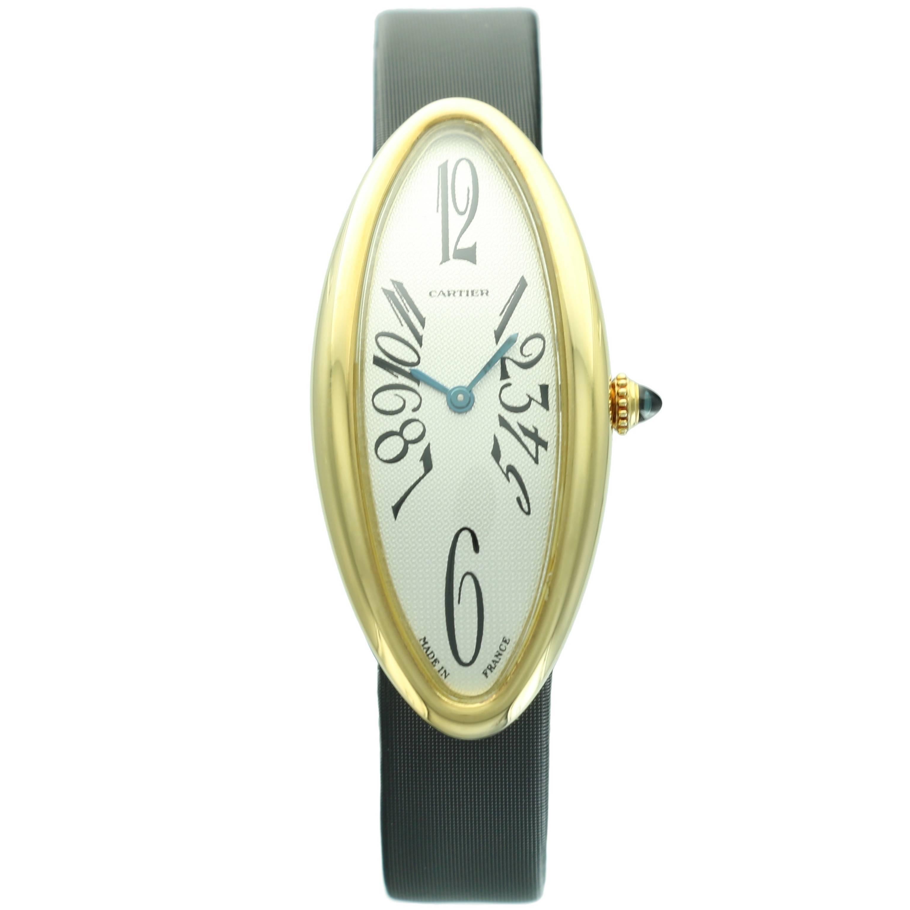 Cartier Yellow Gold Baignoire Allongee Wristwatch For Sale