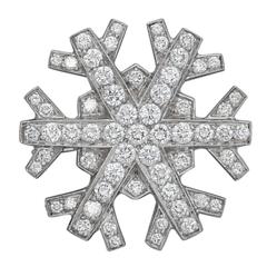 Vintage Tiffany & Co. Diamond Platinum Snowflake Brooch