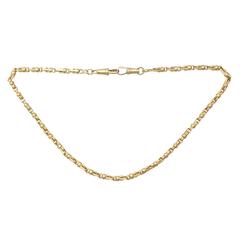 18k Gelbgold Fancy Link Kette - Antike Französisch Circa 1900