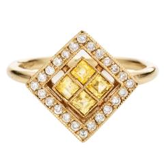 Sabine Getty Sapphire Diamond Gold Harlequin Pinky Ring