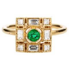 Sabine Getty Emerald Diamond Harlequin Pinky Ring 10