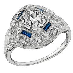 Antique 1.10 Carat Diamond Platinum Engagement Ring