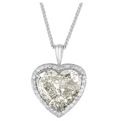 7 Carat GIA Certified Heart Shaped Diamond Gold Pendant