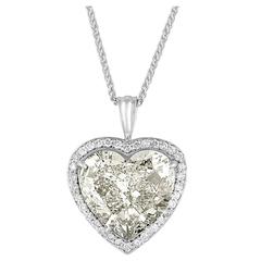 7 Carat GIA Certified Heart Shaped Diamond Gold Pendant 2
