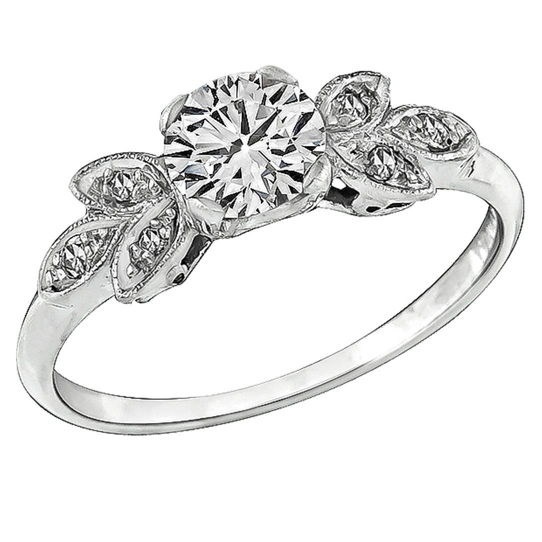 1920s Charming Diamond Platinum Engagement Ring