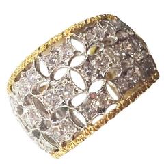 Buccellati Diamond Gold Band Ring 7
