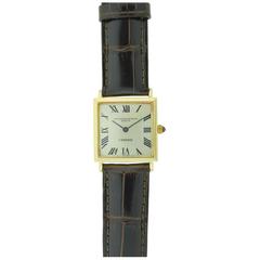 Vintage Vacheron & Constantin For Cartier Yellow Gold Square Dress Wristwatch