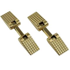 French Art Deco Gold Flip Up Cufflinks 5