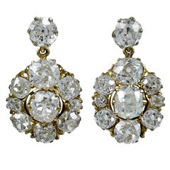 Luminous Antique Diamond Gold Earrings