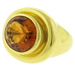 Tiffany & Co. Paloma Picasso Large Citrine Gold Ring