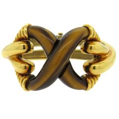 1960s Tiffany & Co. Impressive Tiger's Eye Gold Bangle Bracelet