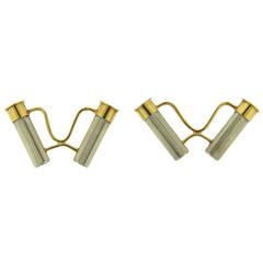 Hermes Two Color Gold Shotgun Shell Cufflinks