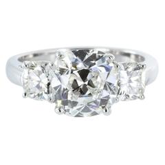 2.36 Carat G/SI1 GIA Cert Cushion Cut Diamond Platinum Engagement Ring 7