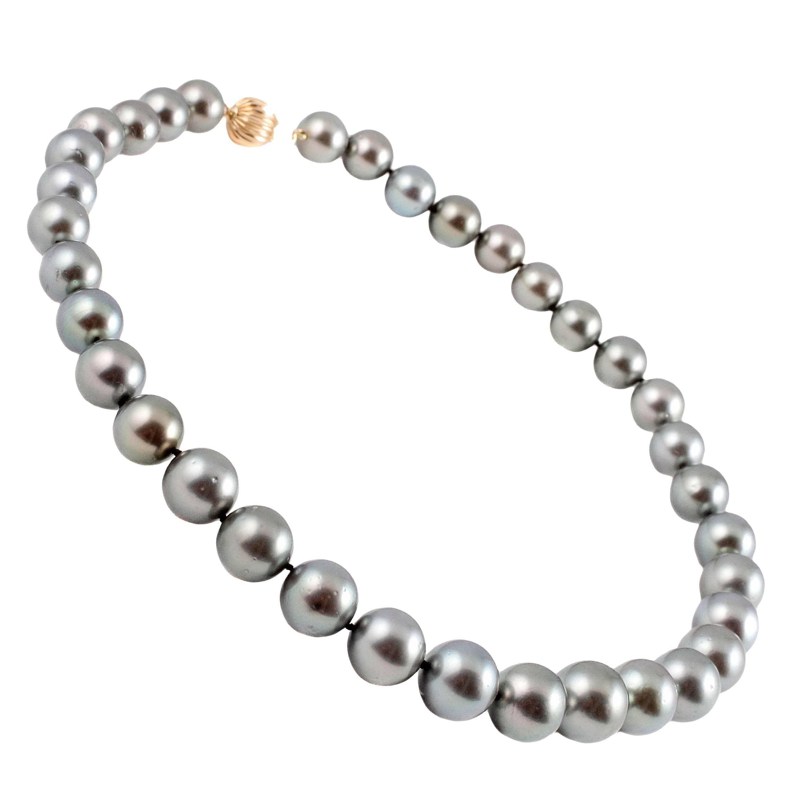 Graduated Strand of 11.00 mm - 14.65 mm Tahitian Pearls