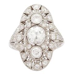 Antique Art Deco Transitional Cut Diamond Platinum Ring