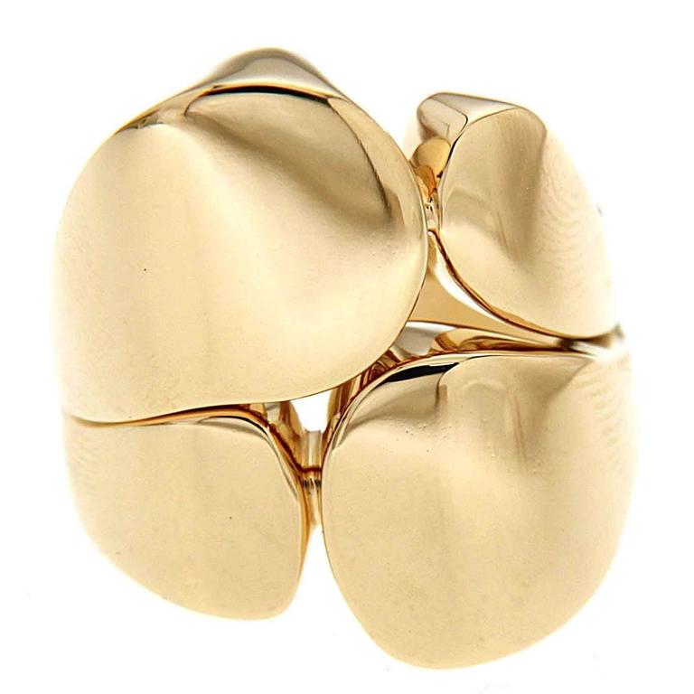 Asymmetric High Polish Yellow Gold Ring at 1stdibs
