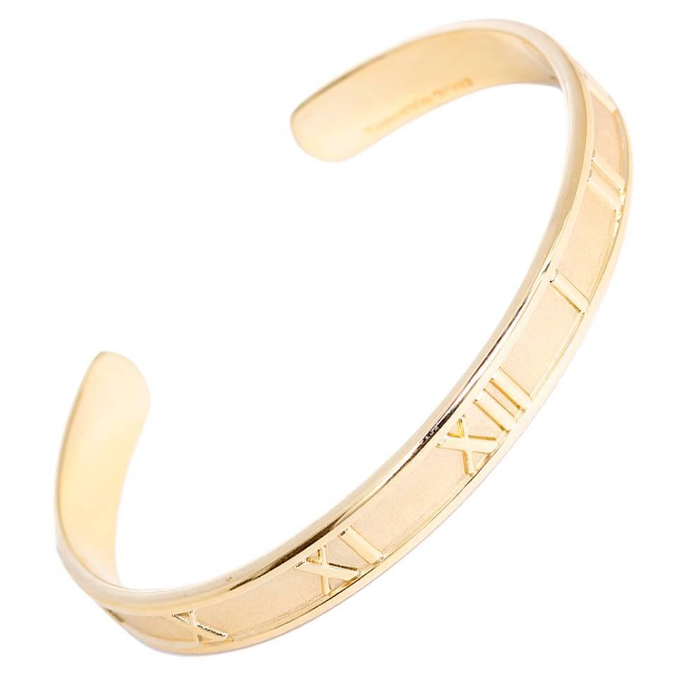 Tiffany & Co. Gold Atlas Cuff Bangle Bracelet