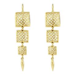 Ray Griffiths Gold Cascading Crownwork Earrings
