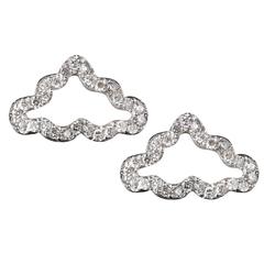 Sterling Silver and Diamond Cloud Outline Earrings 9
