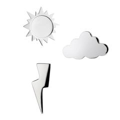 Set of Three Pairs of Sterling Silver Weather-Themed Earring Studs 4