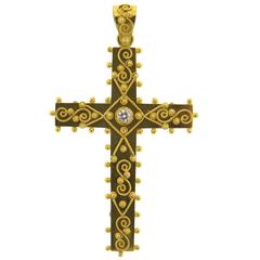 Diamond Gold Cross Pendant