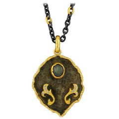 Victor Velyan Black Star Sapphire Diamond Pendant