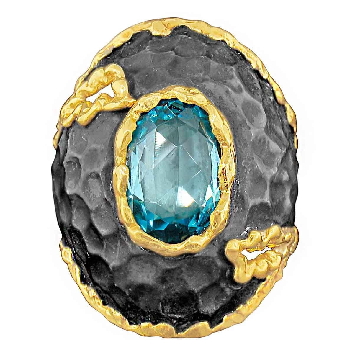 Victor Velyan Blue Zircon Ring