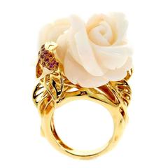 Dior Pre Catelan Coral Pink Sapphire Gold Rose Ring