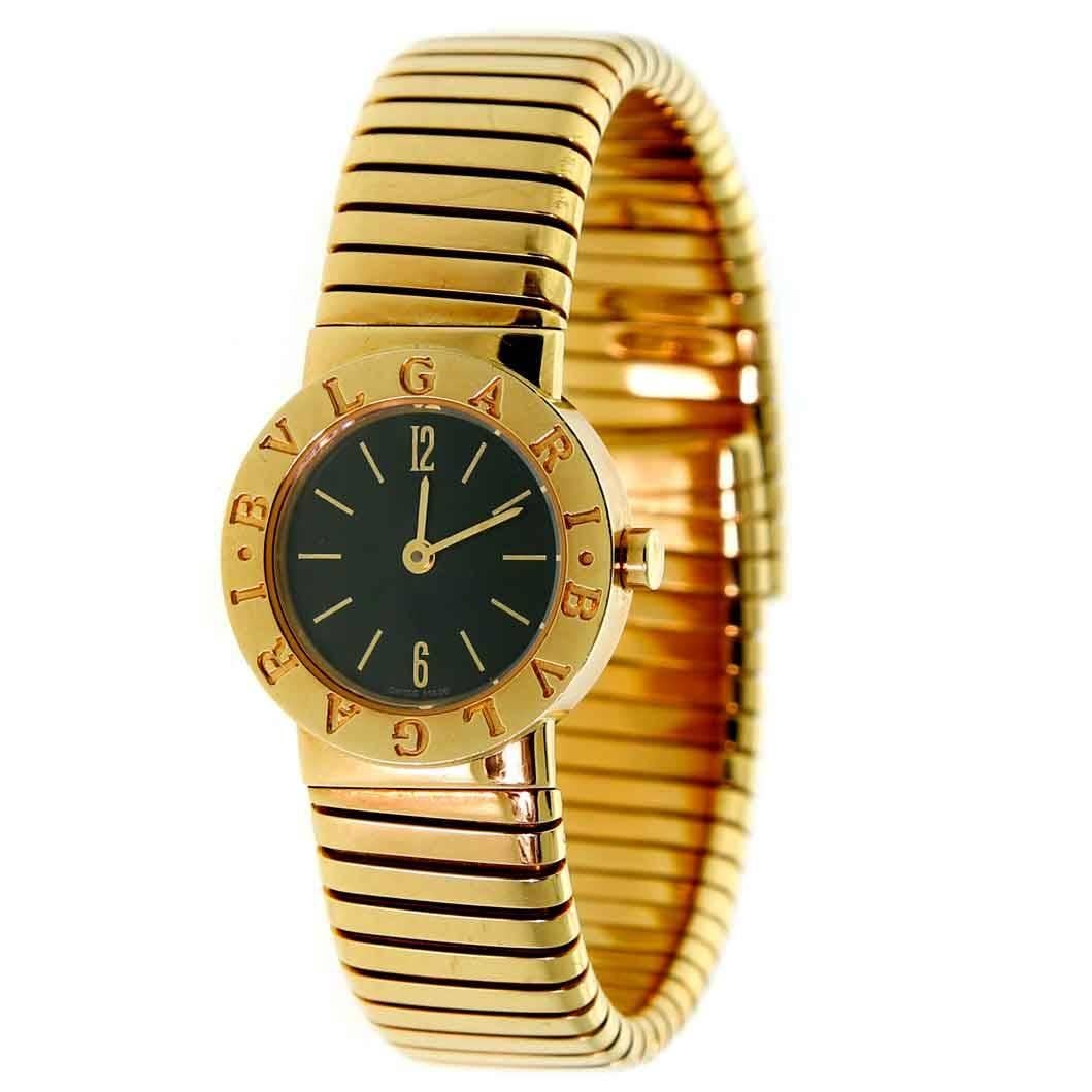 Bulgari Lady's Yellow Gold Tubogas Wristwatch