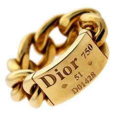 Dior Gold Chain Gourmette Link Ring