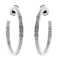 Cartier Diamond Gold Hoop Earrings