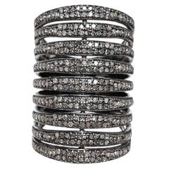 Julia Post 2.32 Carats Diamonds Sterling Silver Stacked Ring