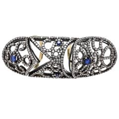 Julia Post 2.85 Carats Diamonds Sterling Silver Gold Knuckle Ring