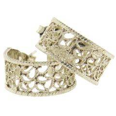 Buccellati Filidoro Silver Small Openwork Hoop Earrings