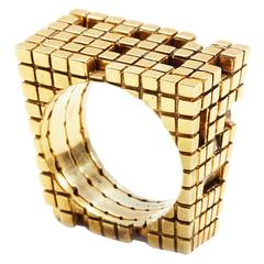 Metatron Square 4 Part Gold Ring 8