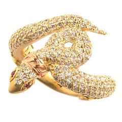 Stambolian Diamond Gold Snake Ring
