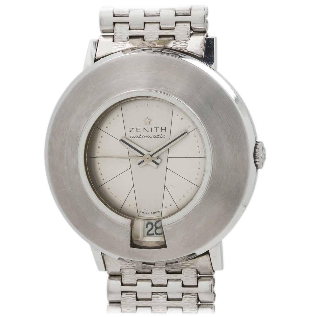 Zenith Stainless Steel Automatic Wristwatch  For Sale