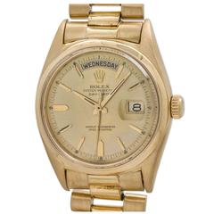 Vintage Rolex Yellow Gold Day Date President Wristwatch Ref 1802 1963