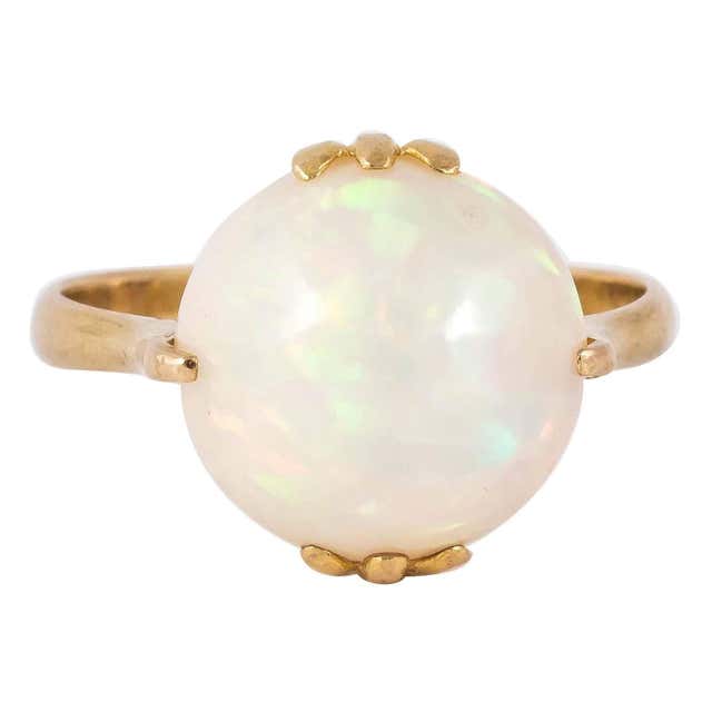 Cabochon Opal Gold Ring For Sale at 1stDibs