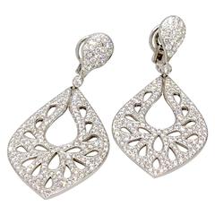 Crivelli Pave Diamond Gold Drop Earrings 6