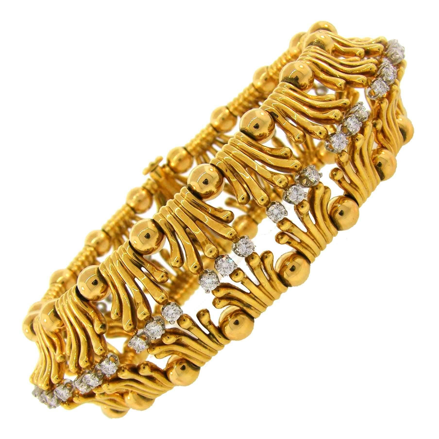 Tiffany & Co. Schlumberger Diamond Gold Bracelet