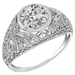 1.50 Carat GIA Diamond Platinum Engagement Ring
