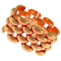 1960s Gold Wide Bar Chain Bracelet