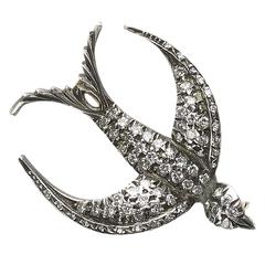 1950s Diamond Swallow Brooch