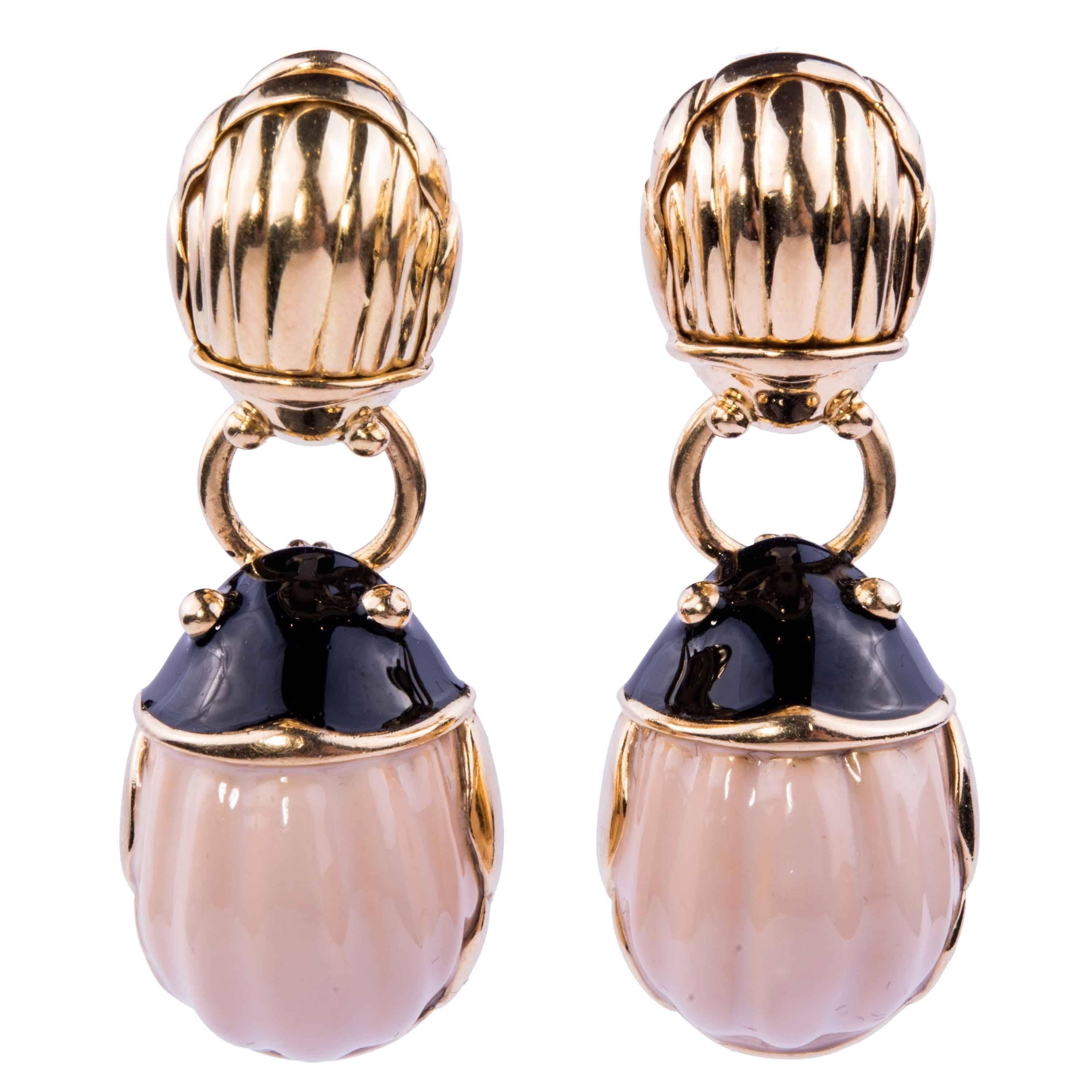 Tiffany & Co. Enamel Gold Earrings For Sale