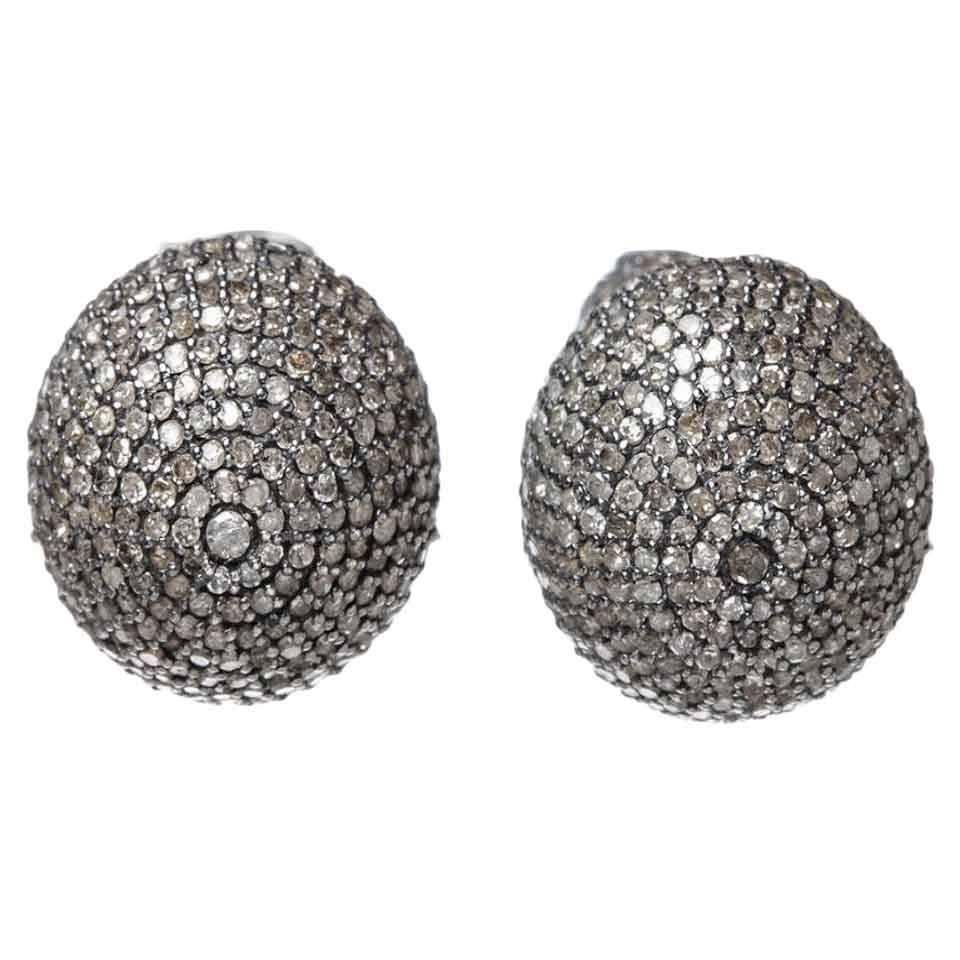 Julia Post 4.89 Carats Diamonds Ball Earrings For Sale
