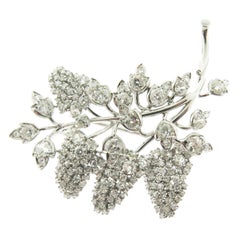 Diamond Gold Grape Vine Brooch