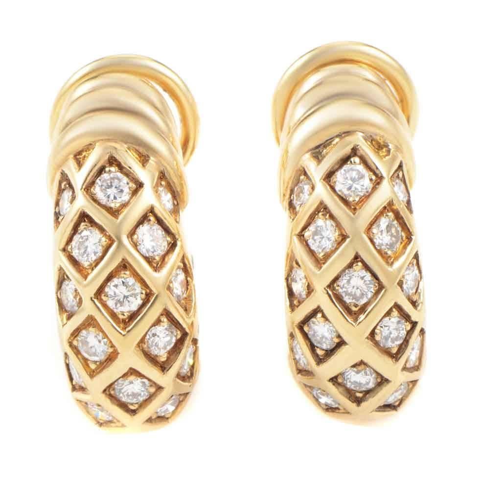 Cartier Diamond Gold Clip-On Earrings